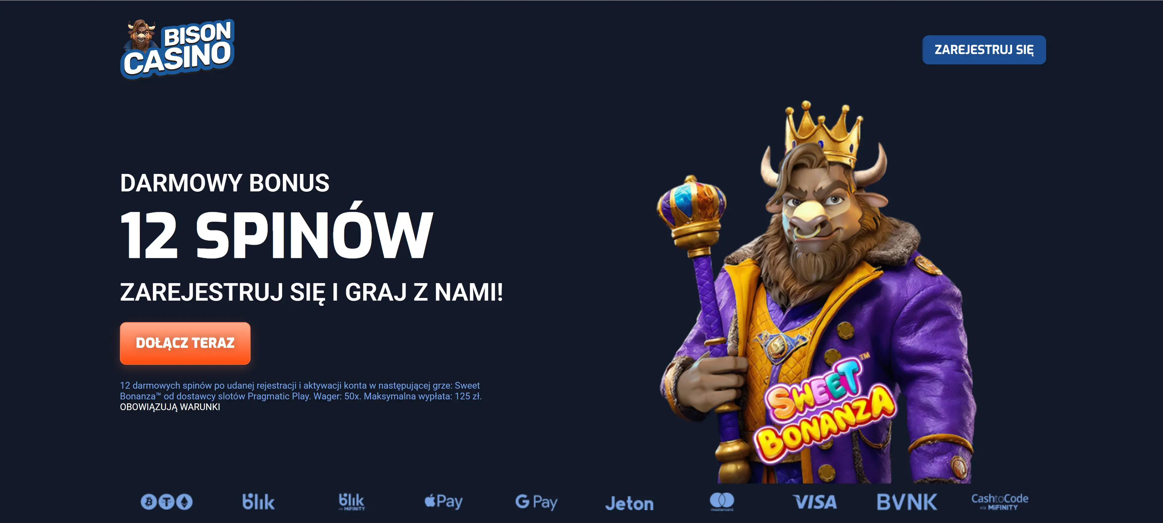 Bison Casino – nagroda za otwarcie konta